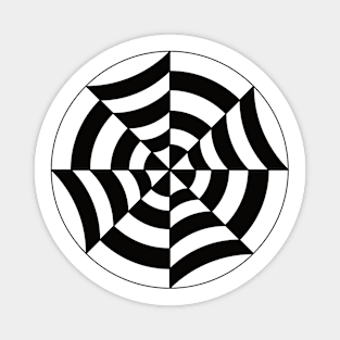 Geometric black and transparent circle spiral - relaxing pattern Magnet